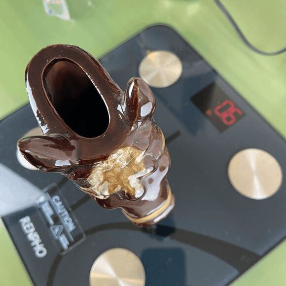 Vtg Horse Table Lighter Figurine Brown Handpainted Blue Eyes Made in Japan 7" - Picture 8 of 12